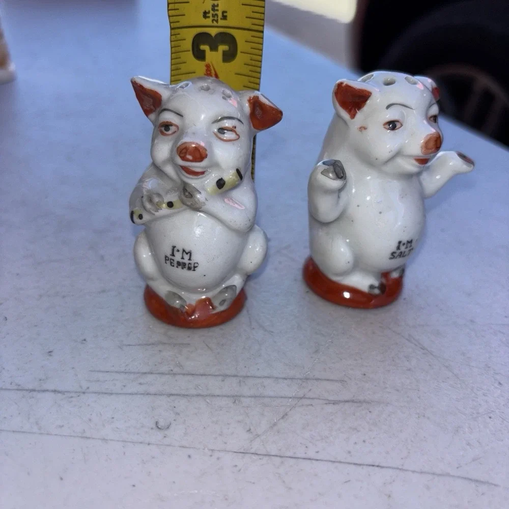 Vintage Pig Salt & Pepper Shakers Set, 